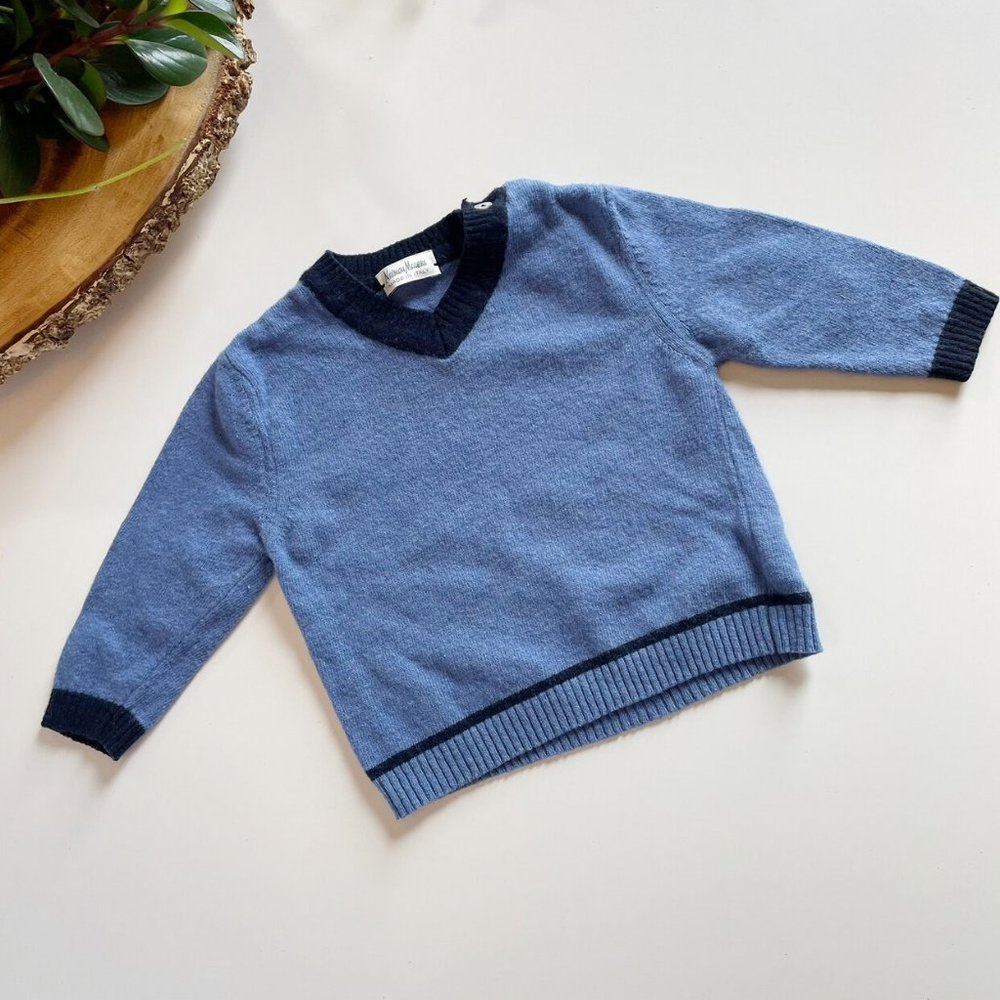 Neiman Marcus Italian Wool / Cashmere Blue Sweater